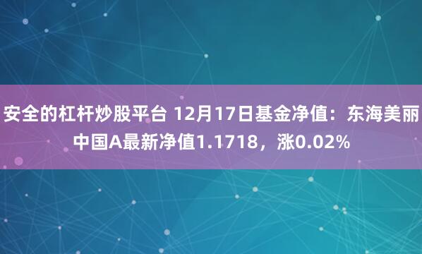 安全的杠杆炒股平台 12月17日基金净值：东海美丽中国A最新净值1.1718，涨0.02%