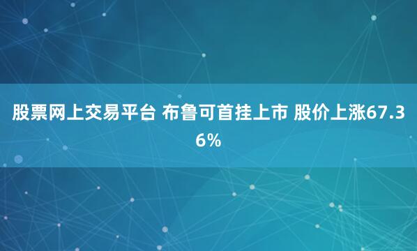 股票网上交易平台 布鲁可首挂上市 股价上涨67.36%