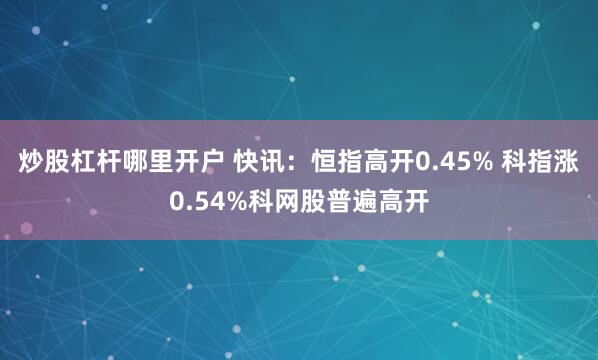 炒股杠杆哪里开户 快讯：恒指高开0.45% 科指涨0.54%科网股普遍高开